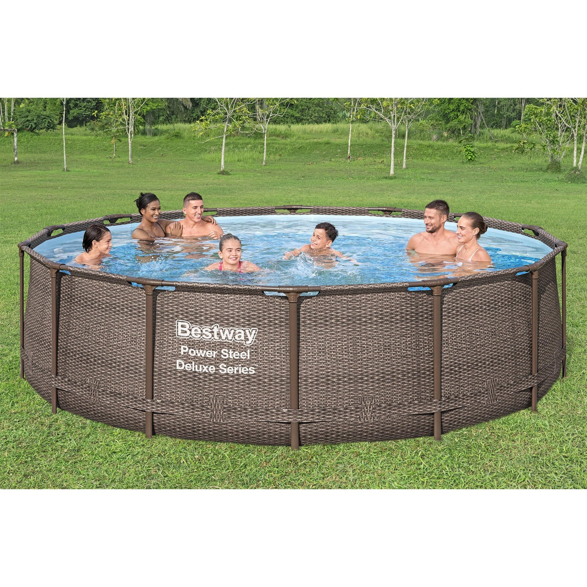Nouveauté 2026 – Ensemble de piscine extérieure ronde Bestway Power Steel 14 pi x 42 po