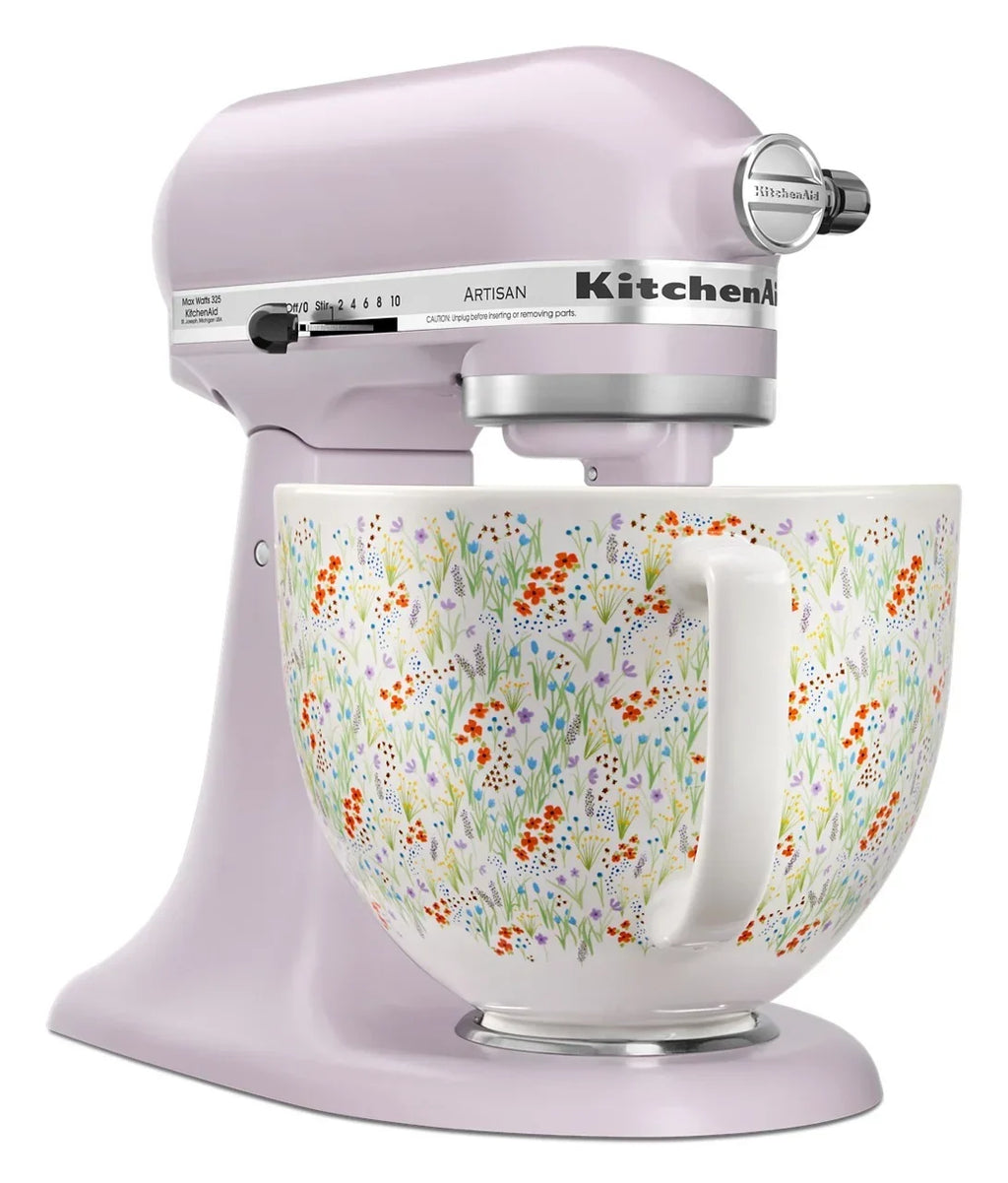 Nouveauté 2026 – Robot pâtissier KitchenAid Artisan Series 5 pintes à tête inclinable, coloris Wildflower, KSM156CXWF (édition