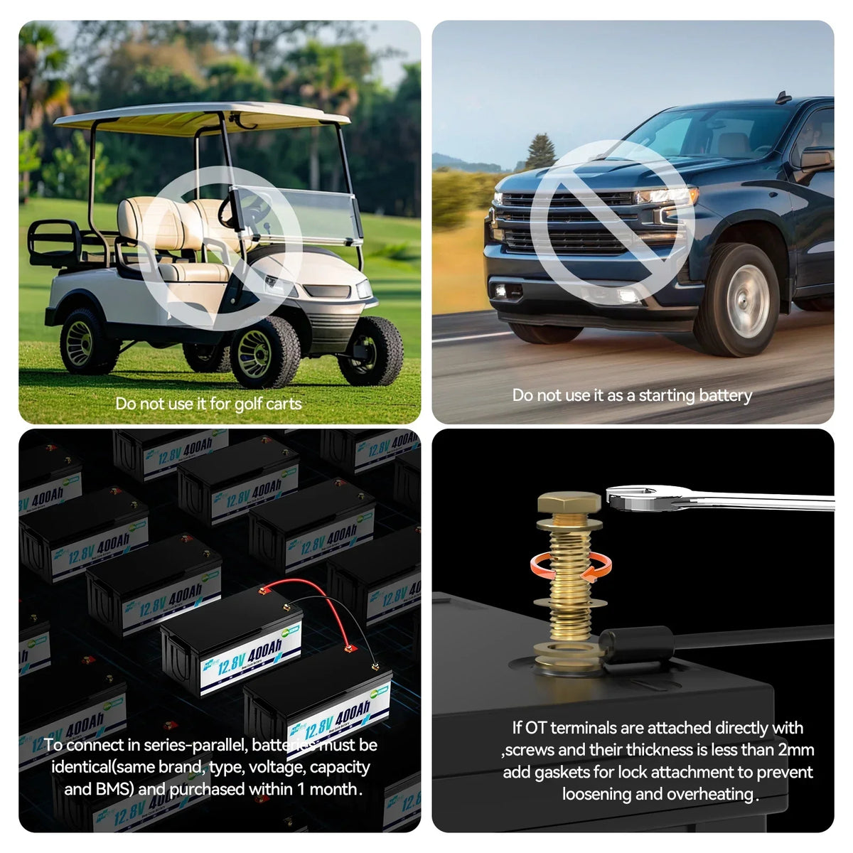 Nouveauté 2026 – Batterie au lithium LiFePO4 12 V 400 Ah , 5120 Wh, puissance maximale de 3200 W, durée de vie de plus de 15 000 cycles de charge/décharge, groupe 8D, pour camping-cars, moteurs de pêche solaires et de traîne, applications marines, av