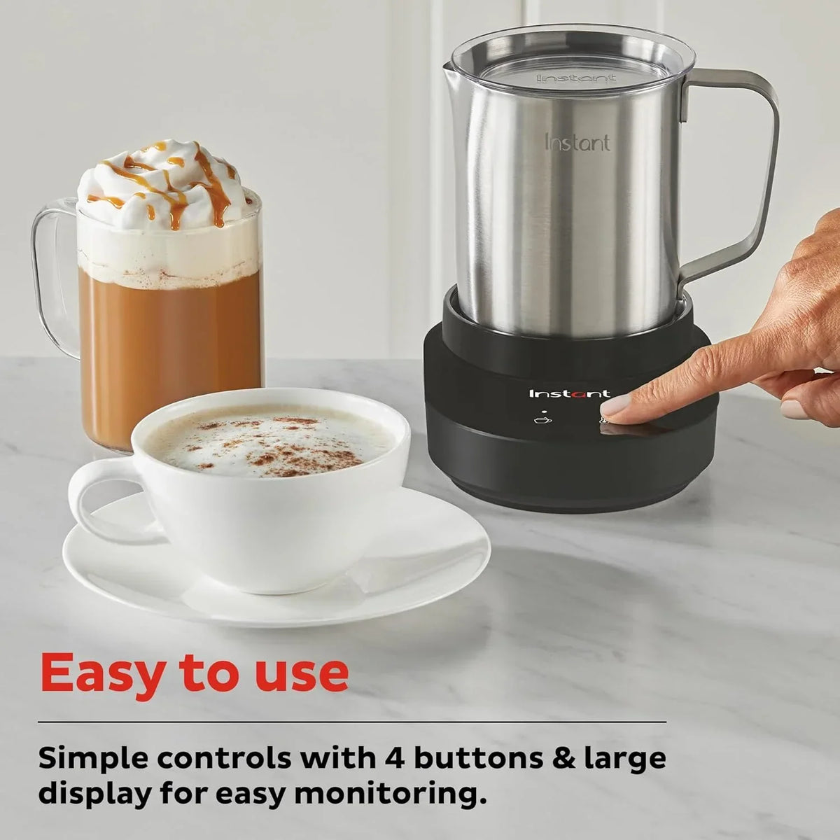 Nouveauté 2026 – Instant Pot Instant Magic Froth 9 en 1, mousseur à lait électrique, pichet en acier inoxydable de 500 ml, mousseur à lait chaud et froid, chauffe-lait pour lattes