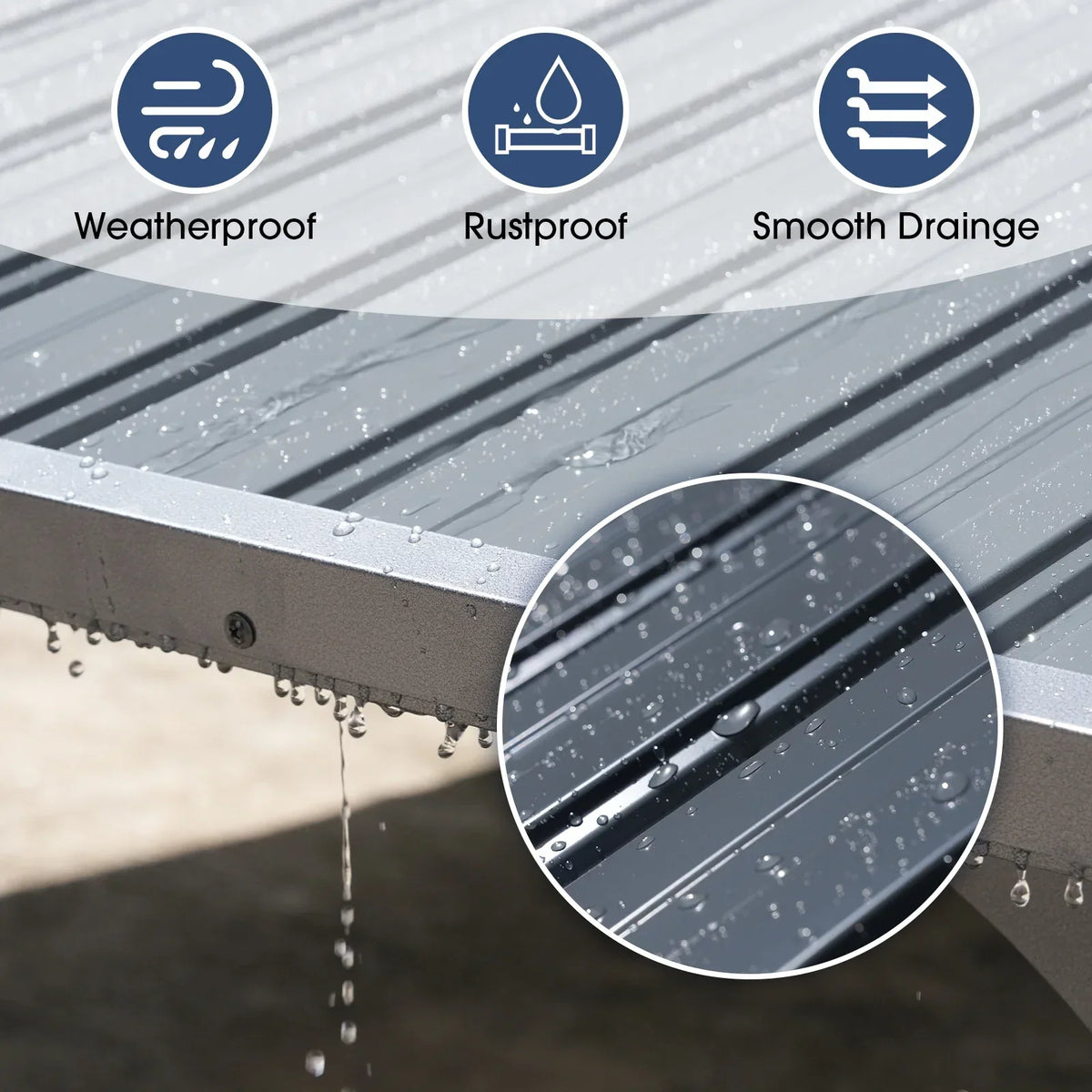 Nouveauté 2026 – Pergola extérieure neuve de 2,44 m x 3,05 m, tonnelle adossée, pergola métallique robuste avec toit rigide, idéale pour patio, jardin, terrasse ou piscine