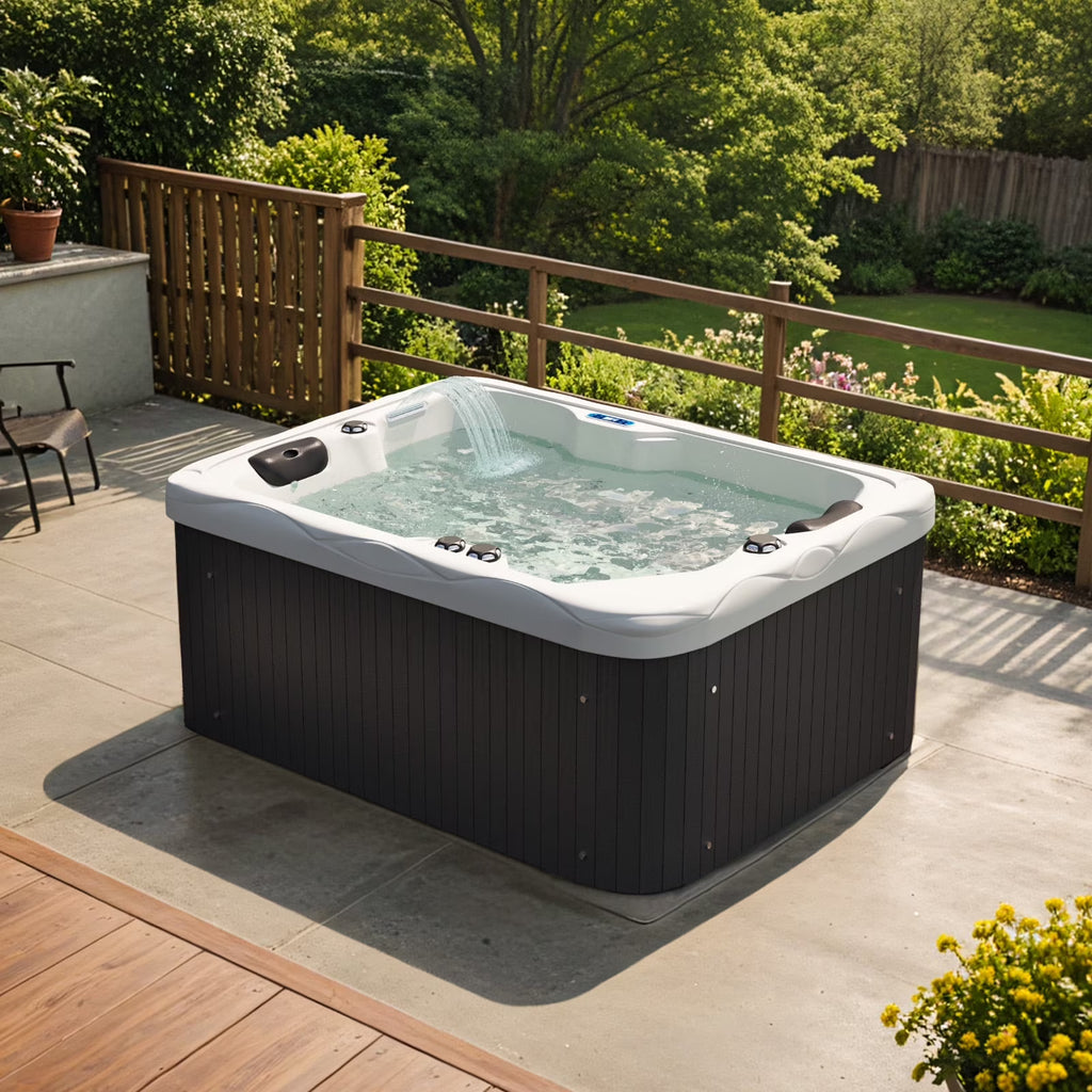 Nouveauté 2026 – Spa extérieur Patiowell 2 places , 41 jets de massage, éclairage LED, système de purification d'eau intégré, 900 L, noir