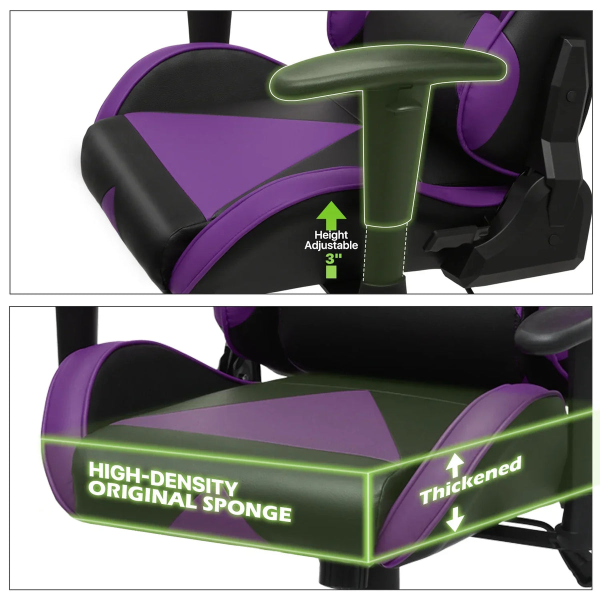 Nouveauté 2026 – Chaise de jeu ergonomique Magshion , chaise de jeu confortable, chaise de bureau en cuir, chaise de jeu pivotante et réglable, bleue