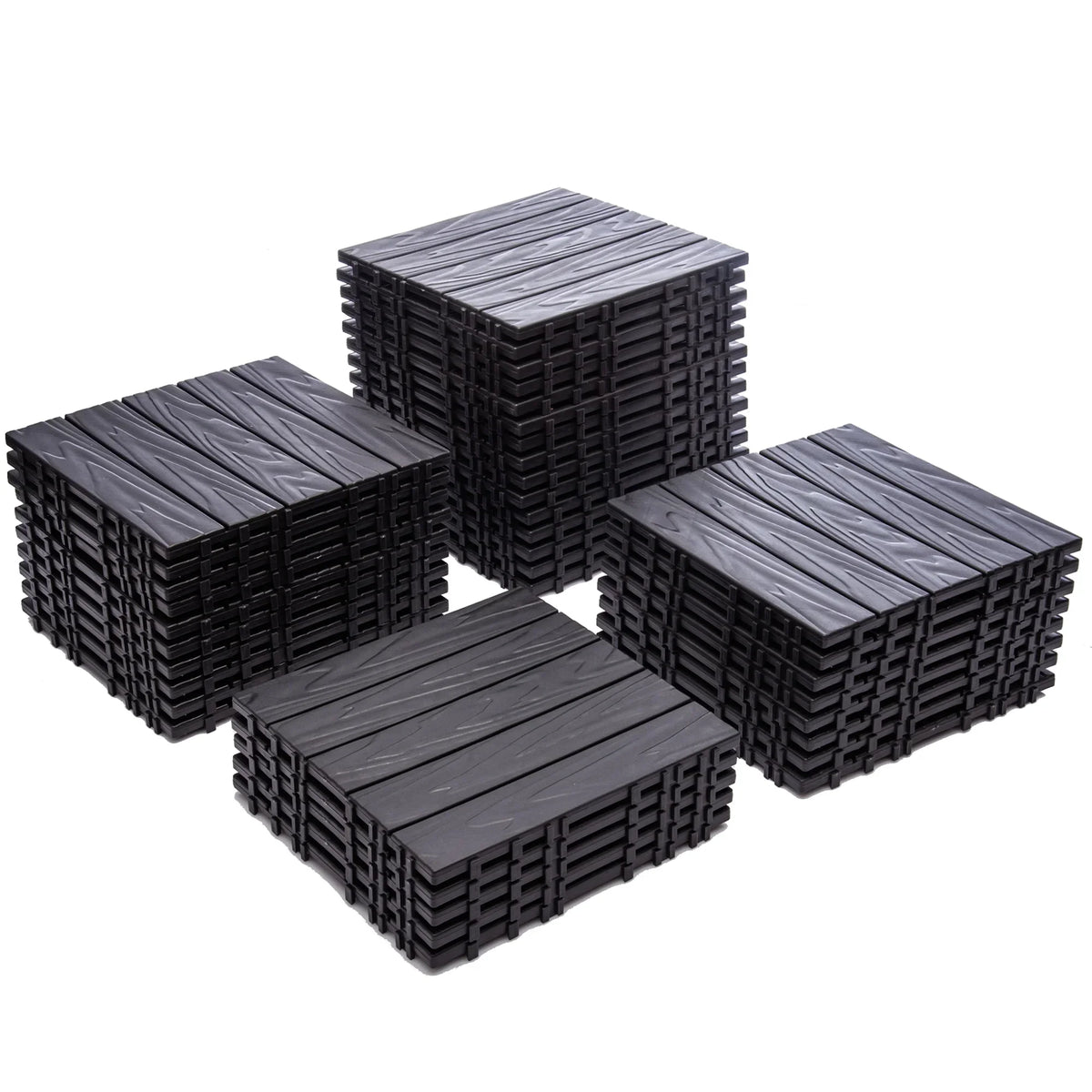 Nouveauté 2026 – Dalles de terrasse emboîtables en plastique (paquet de 76) - 6,4 m² (68,80 pi²) - Revêtement de sol extérieur en plastique ultra-résistant et imperméable - Usage intérieur/extérieur par tous les temps