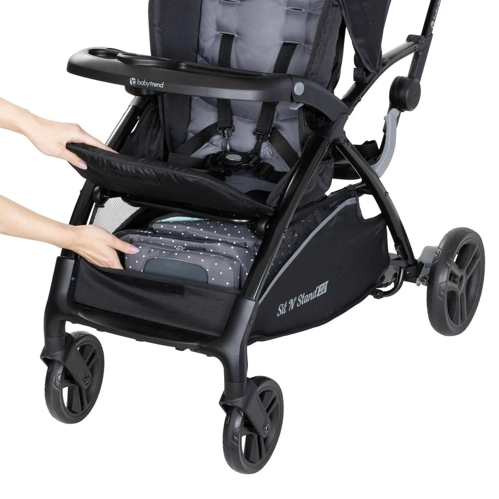 Nouveauté 2026 – Poussette Baby Trend Sit N-Stand 2.0 , couleur Gris clair
