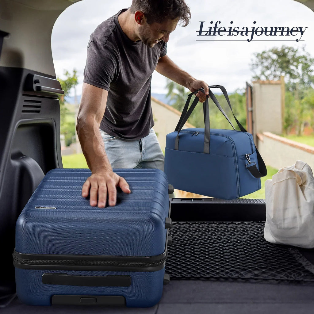 Nouveauté 2026 – Ensemble de bagages MIUSSE , 3 pièces : valise cabine 20 pouces à roulettes, coque rigide 100 % PC avec serrure TSA, conforme aux normes des compagnies aériennes, avec sac à dos de voyage pour hommes et femmes