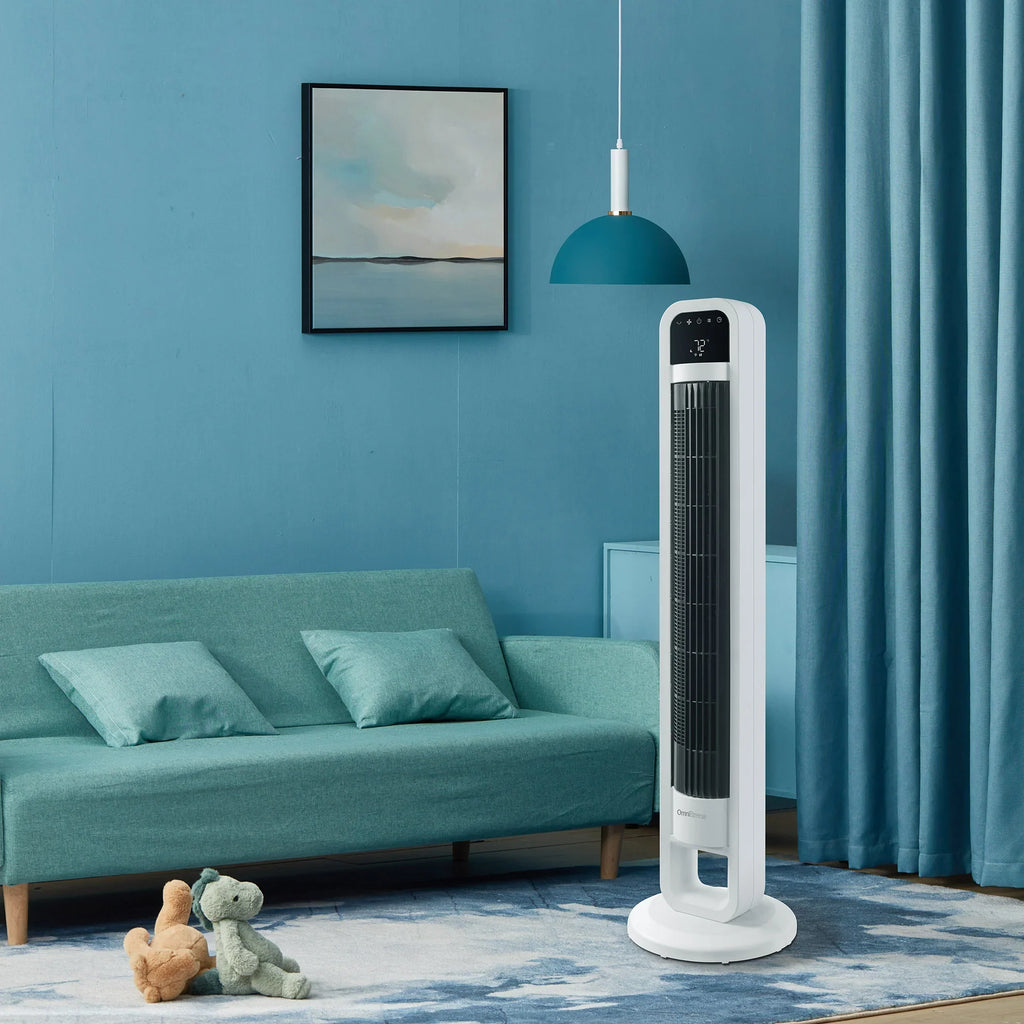 Nouveauté 2026 – Ventilateur tour OmniBreeze avec oscillation interne et Wi-Fi