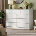 Nouveauté 2026 – Commode moderne en bois Linsy Home pour chambre à coucher, large commode à 9 tiroirs, blanche