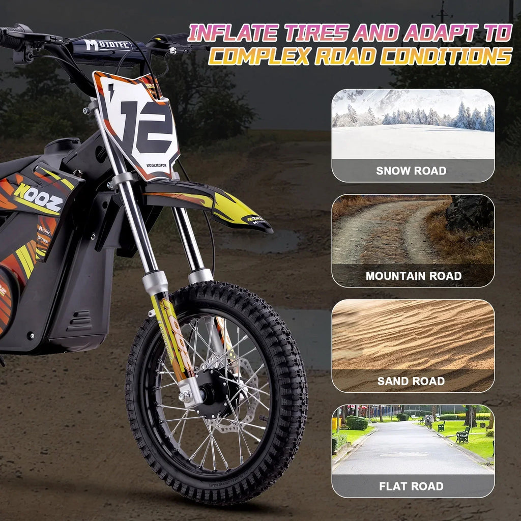Nouveauté 2026 – Moto tout-terrain électrique MotoTec 36 V 1000 W (HP112E) bleue