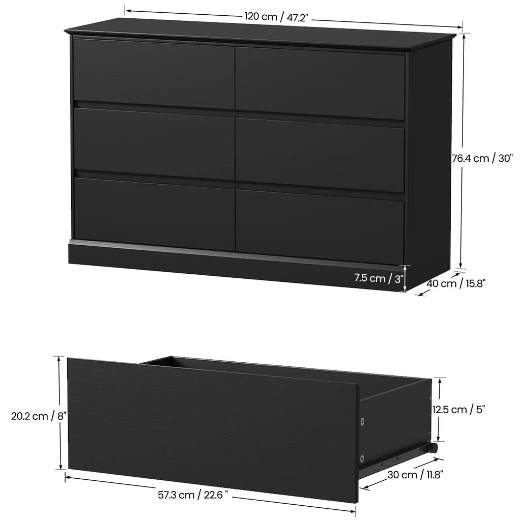 Nouveauté 2026 – Commode blanche neuve , commode à 6 tiroirs, meuble de rangement double, meuble d'appoint pour chambre ou salon