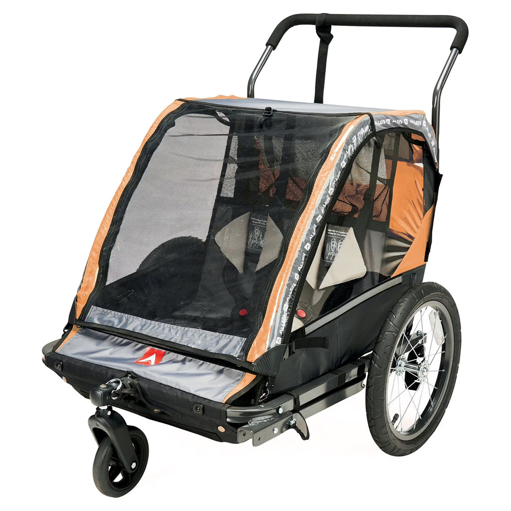 Nouveauté 2026 – Remorque vélo et poussette Allen Sports Deluxe pour 2 enfants, modèle AS2, verte