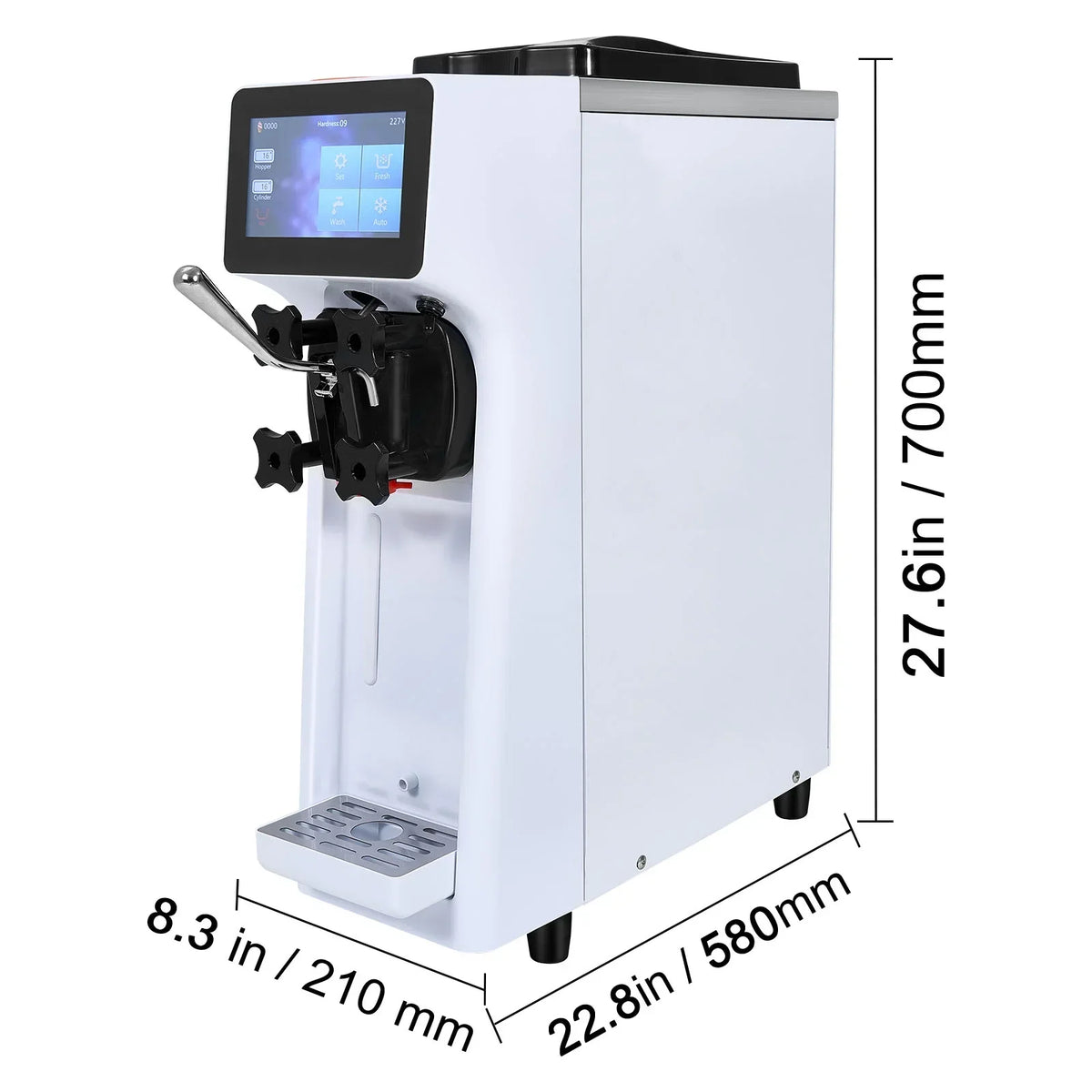 Nouveauté 2026 – Machine à glace commerciale KFFKFF , 2,7-4 gal/10-15 L/h, trémie de 4 L, une seule saveur, machine à glace molle de comptoir, nettoyage automatique, pré-refroidissement