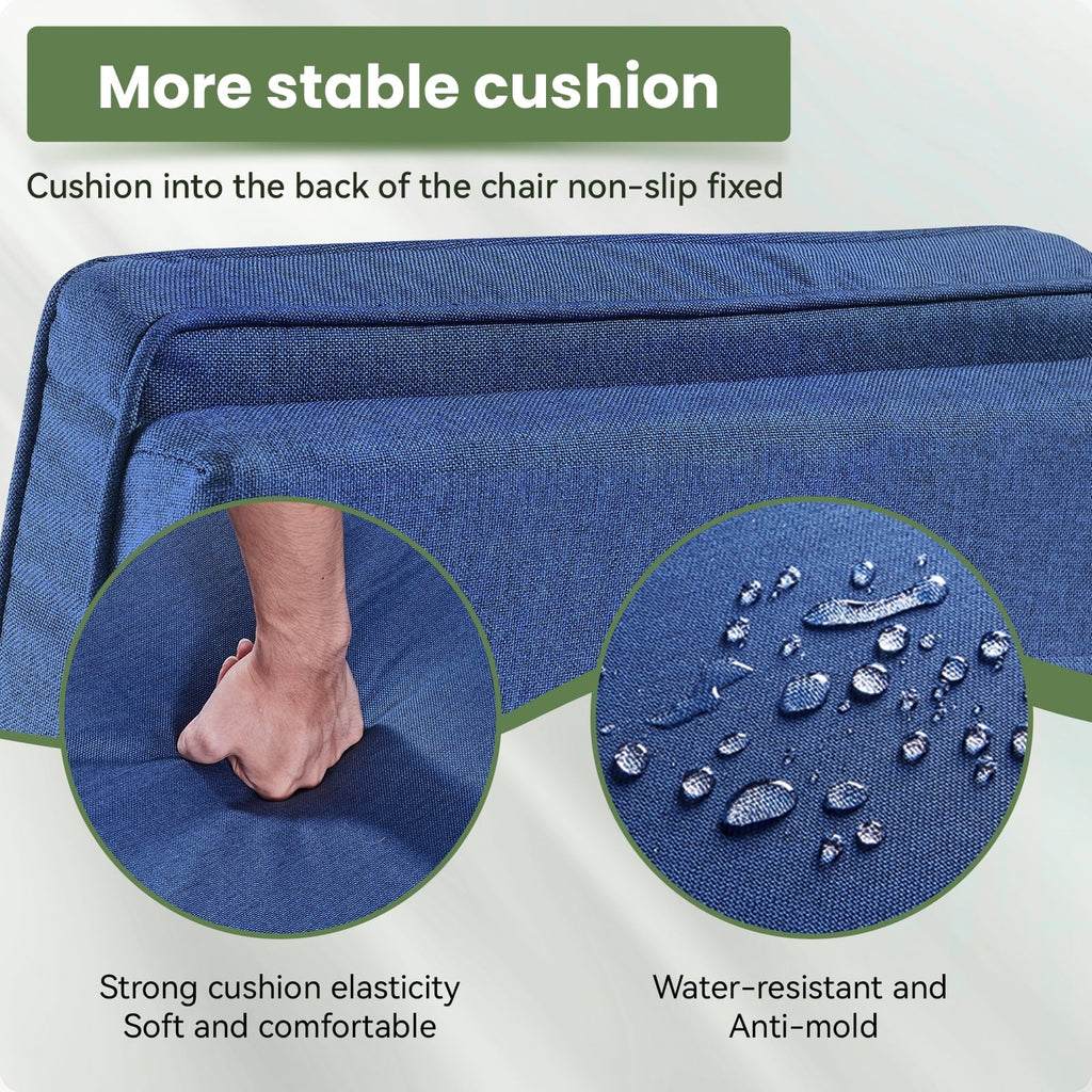 Nouveauté 2026 – Fauteuil inclinable d'extérieur OPOHORO , chaise longue de patio inclinable réglable avec coussin, en osier, avec dossier et repose-pieds réglables, idéal pour le bord de la piscine, beige