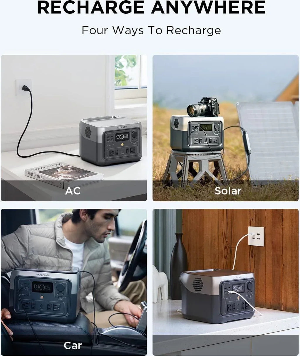 Nouveauté 2026 – Nouvelle station d'alimentation portable EcoFlow RIVER 2 Max , capacité de 512 Wh. Générateur solaire. Sortie CA de 1 000 W pour le camping, l'alimentation de secours à domicile, les situations d'urgence, les camping-cars et les inst