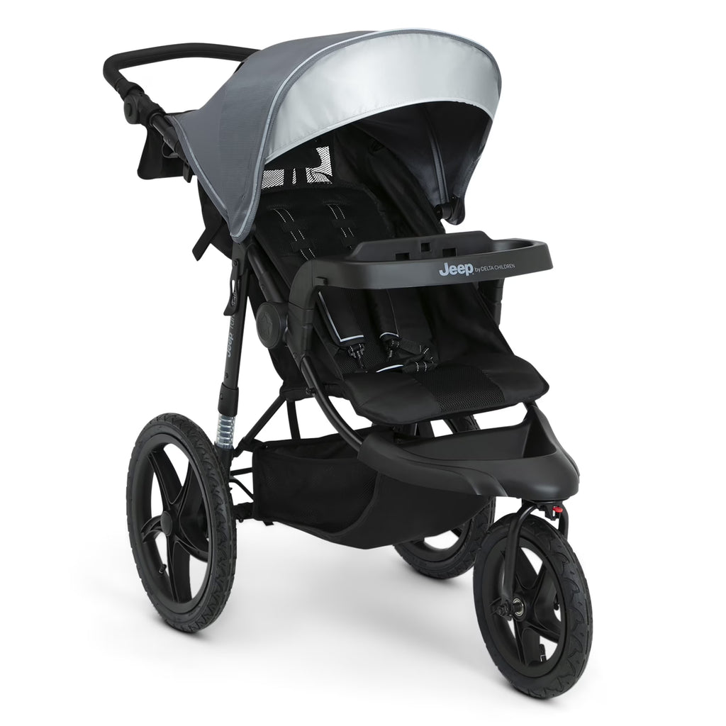 Nouveauté 2026 – Poussette de jogging Jeep TurboGlyde de Delta Children, noire