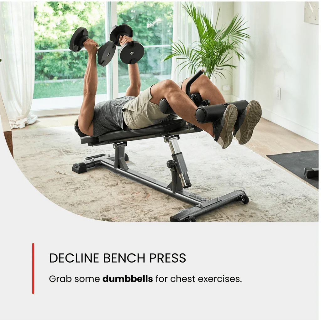 Nouveauté 2026 – Banc de musculation semi-professionnel Finer Form Elite , avec poignée pour crunch inversé, idéal pour les exercices abdominaux. Permet de réaliser des crunchs inversés et des relevés de buste inclinés. 4 hauteurs réglables. Noir
