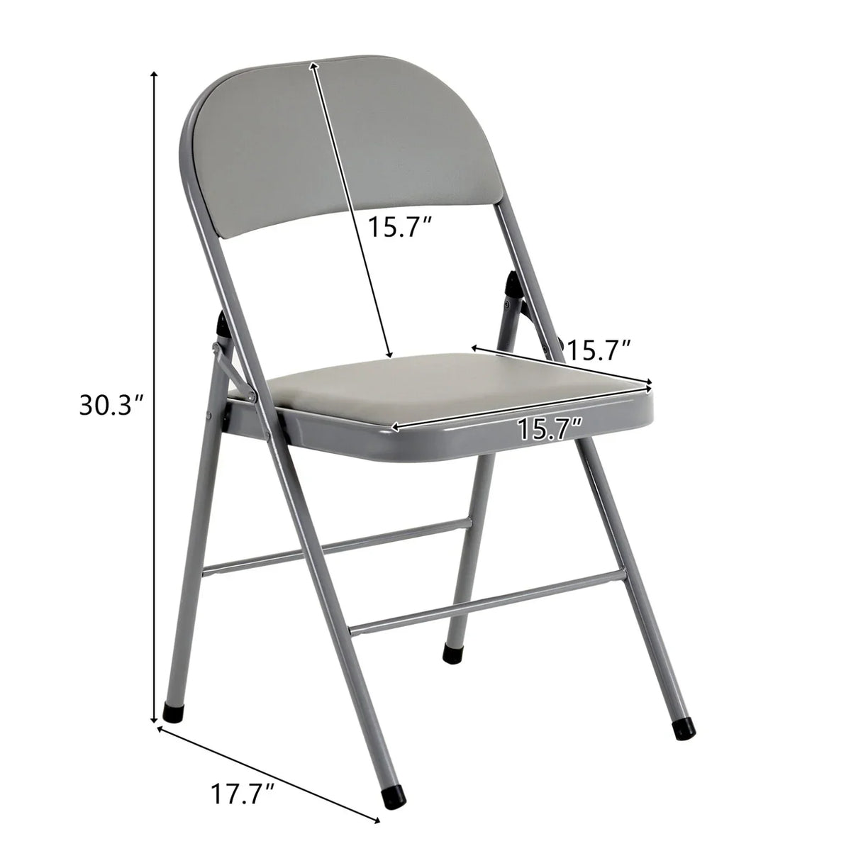 Nouveauté 2026 – Lot de 6 chaises pliantes grises avec assise rembourrée, portables et empilables, pour une utilisation intérieure et extérieure. Structure métallique robuste, idéale pour les événements, bureaux, mariages et fêtes. Capacité de charge