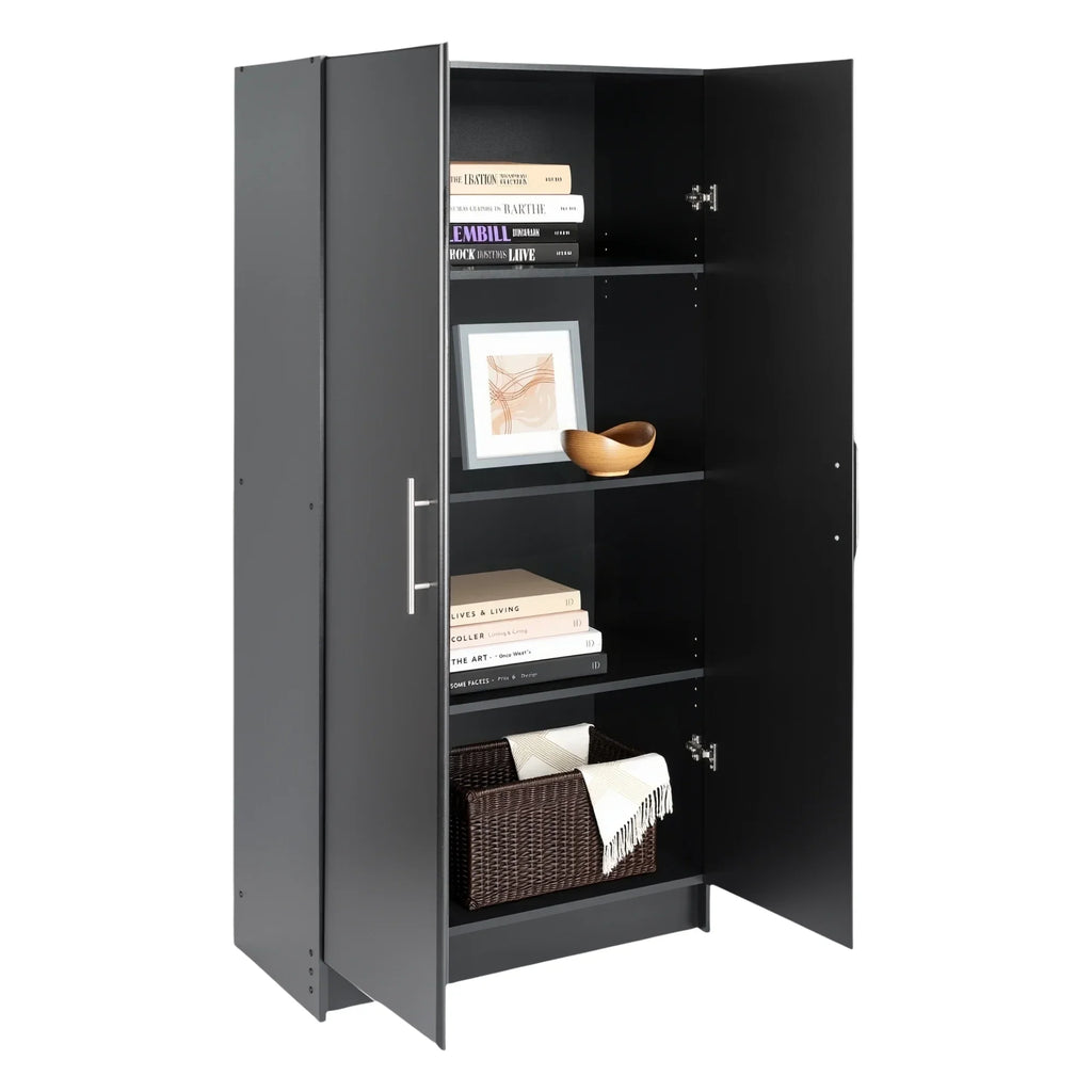 Nouveauté 2026 – Armoire à étagères réglables Prepac - Table de garage haute et fonctionnelle, 40,6 cm (P) x 81,3 cm (L) x 164,6 cm (H), armoire de garage autoportante à 2 portes, couleur expresso - EES-3264