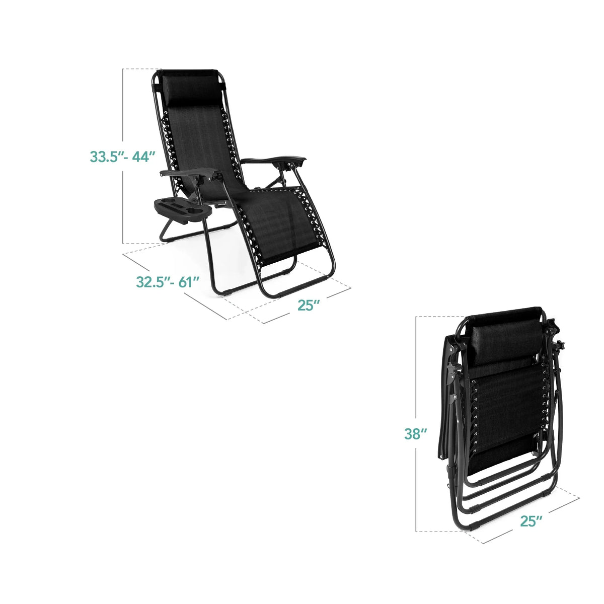 Nouveauté 2026 – Ensemble de 2 fauteuils inclinables zéro gravité Best Choice Products pour terrasse et piscine avec porte-gobelet - Gris