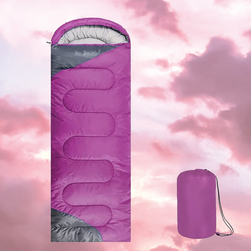 Purple & Gray Adult Sleeping Bag