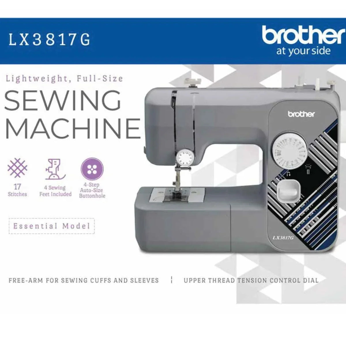 Nouveauté 2026 – Machine à coudre Brother LX3817 pour débutants, 17 points