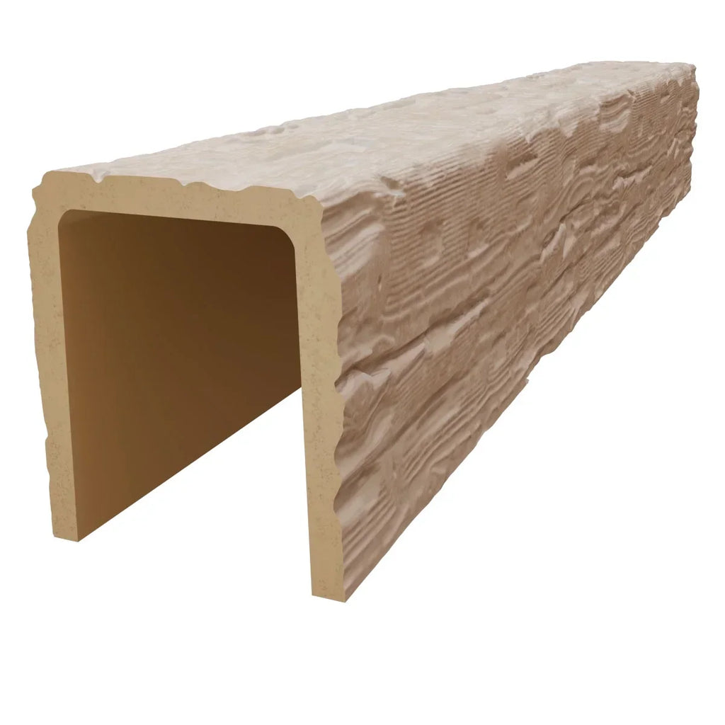 Nouveauté 2026 – Ekena Millwork 3 1/2 po L x 3 1/2 po H x 120 po P 3 côtés (poutre en U) Bois de récupération HeritageTimber Faux bois Poutre de plafond, Brun Kona