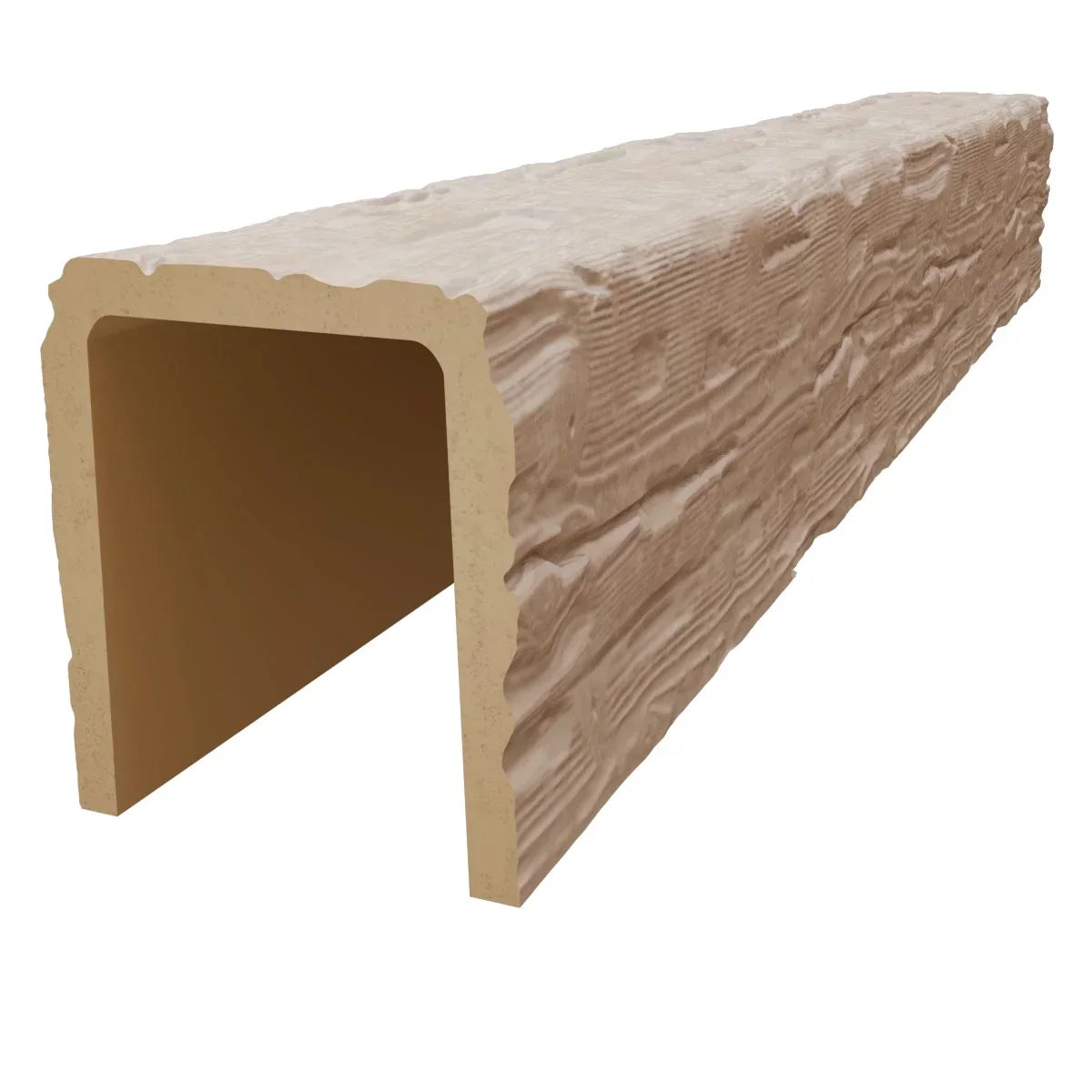 Nouveauté 2026 – Ekena Millwork 3 1/2 po L x 3 1/2 po H x 120 po P 3 côtés (poutre en U) Bois de récupération HeritageTimber Faux bois Poutre de plafond, Brun Kona