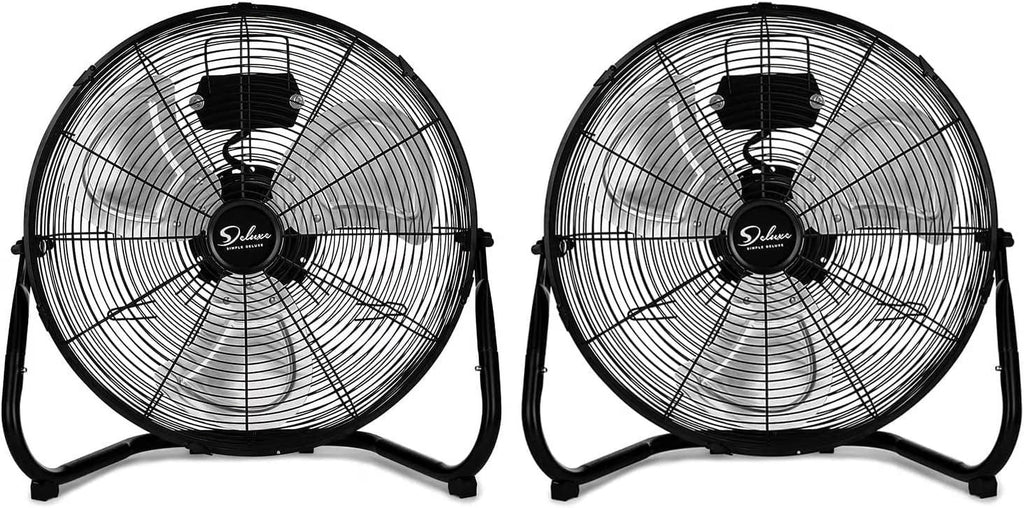 Nouveauté 2026 – Ventilateurs sur pied industriels Simple Deluxe , 45,7 cm (18 pouces), 3 vitesses, haute vélocité, robustes, silencieux, pour usage domestique et commercial, noir, lot de 2