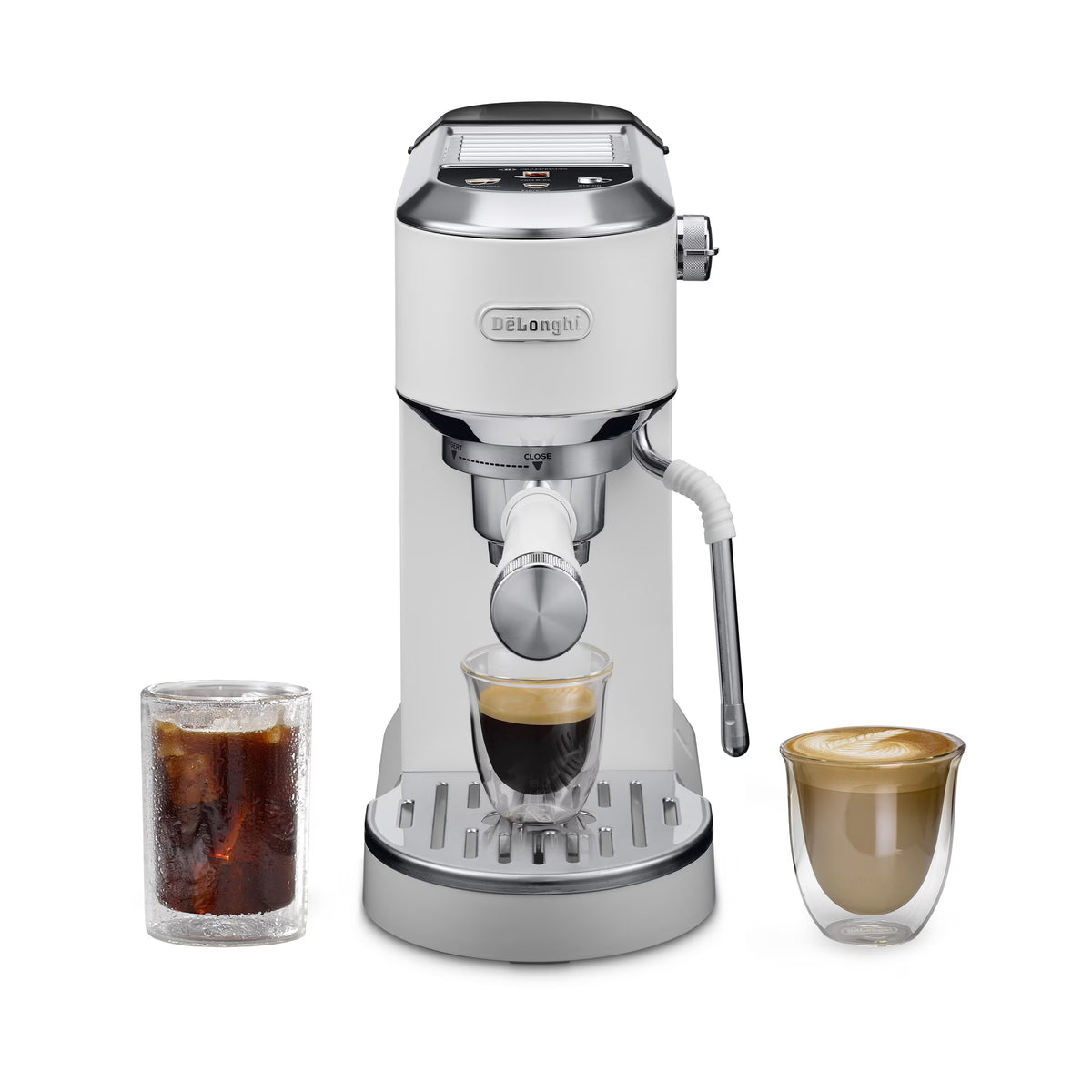 Nouveauté 2026 – Machine à expresso De’Longhi Dedica Duo , format compact avec mousseur intégré pour latte art, expresso, café infusé à froid, lattes et plus encore, acier inoxydable