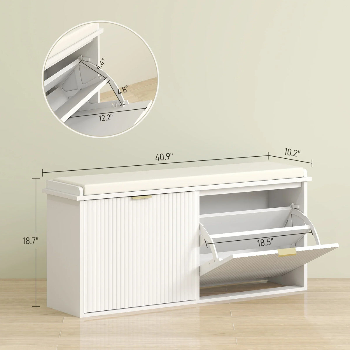 Nouveauté 2026 – Banc à chaussures HOMCOM avec assise rembourrée et tiroir rabattable, supportant jusqu'à 240 kg, 104 x 26 x 48 cm, noir