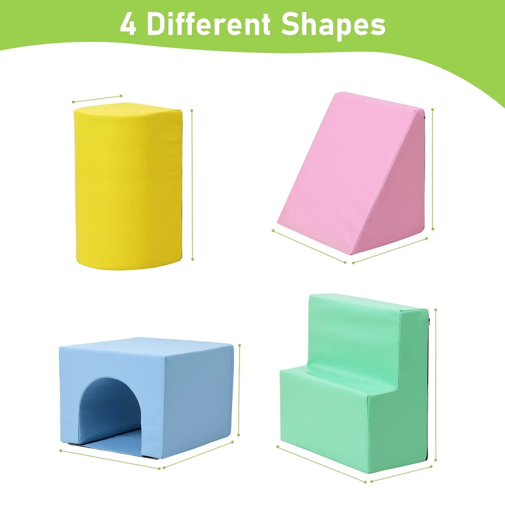 Nouveauté 2026 – Ensemble d'escalade d'intérieur Soft , blocs d'escalade en mousse pour tout-petits, jeu d'escalade et de glisse, 4 pièces