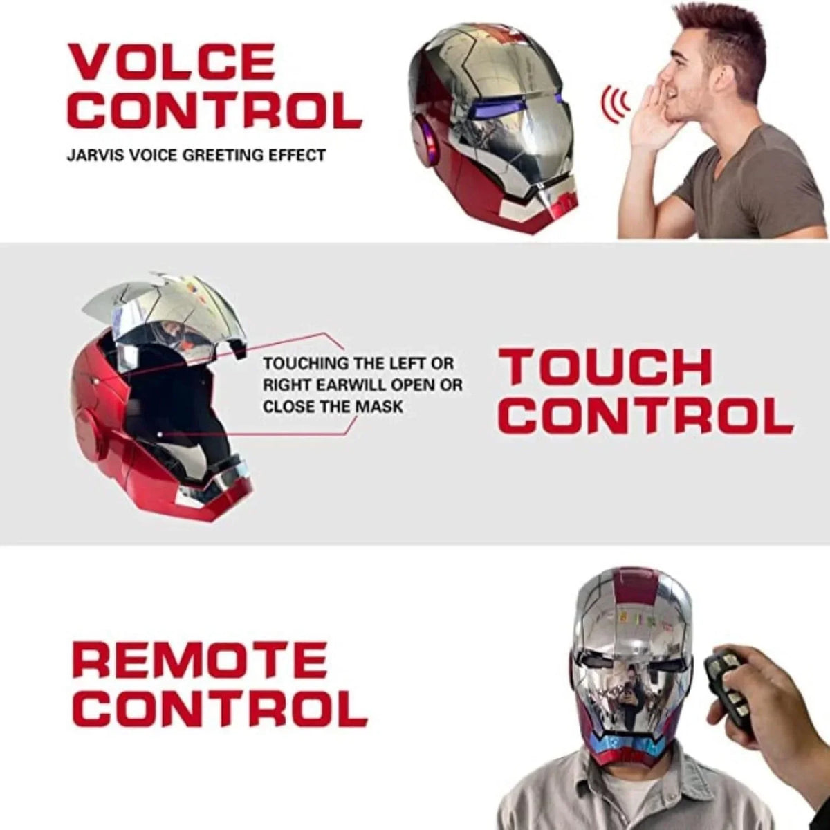 Nouveauté 2026 – Casque Iron Man ZUITEH , nouveau masque de super-héros Iron Man avec voix de Jarvis et ouverture/fermeture contrôlée par télécommande et tactile, objet de collection réaliste, masque de super-héros idéal pour Halloween, Noël, un anni