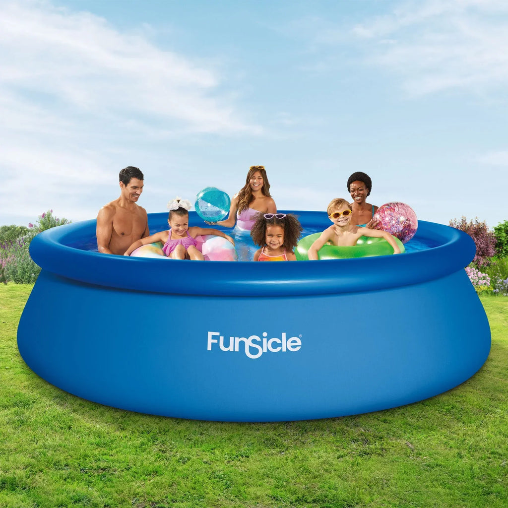 Nouveauté 2026 – Piscine hors sol ronde Funsicle QuickSet de 2,4 m (8 pi), à partir de 6 ans
