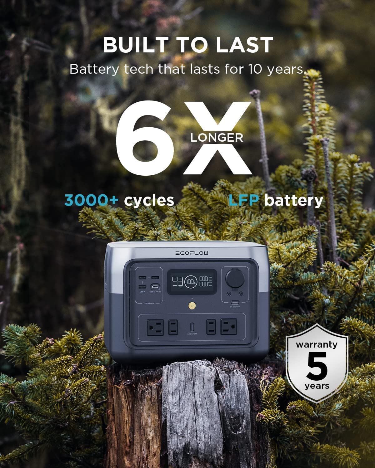 Nouveauté 2026 – Nouvelle station d'alimentation portable EcoFlow RIVER 2 Max , capacité de 512 Wh. Générateur solaire. Sortie CA de 1 000 W pour le camping, l'alimentation de secours à domicile, les situations d'urgence, les camping-cars et les inst