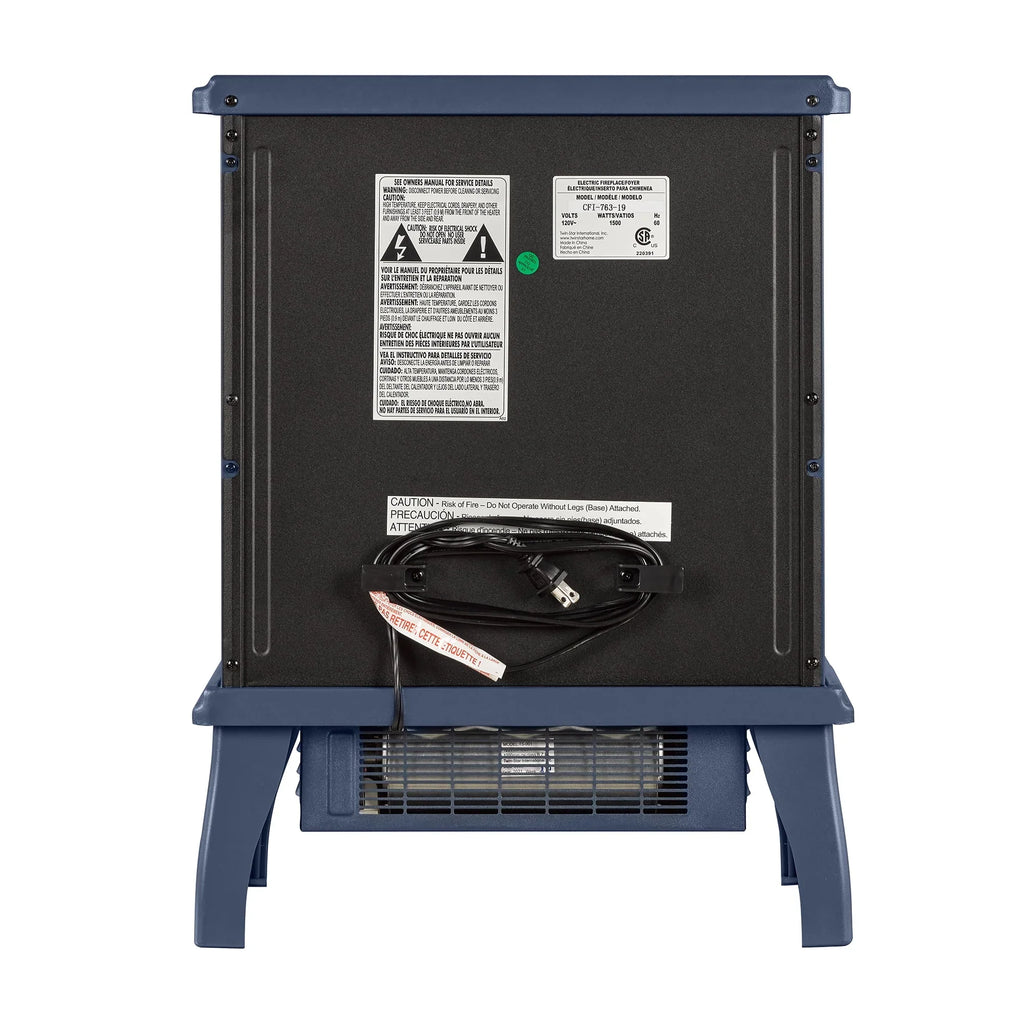 Nouveauté 2026 – Poêle électrique infrarouge à quartz ClassicFlame 17,5" W, bleu insigne