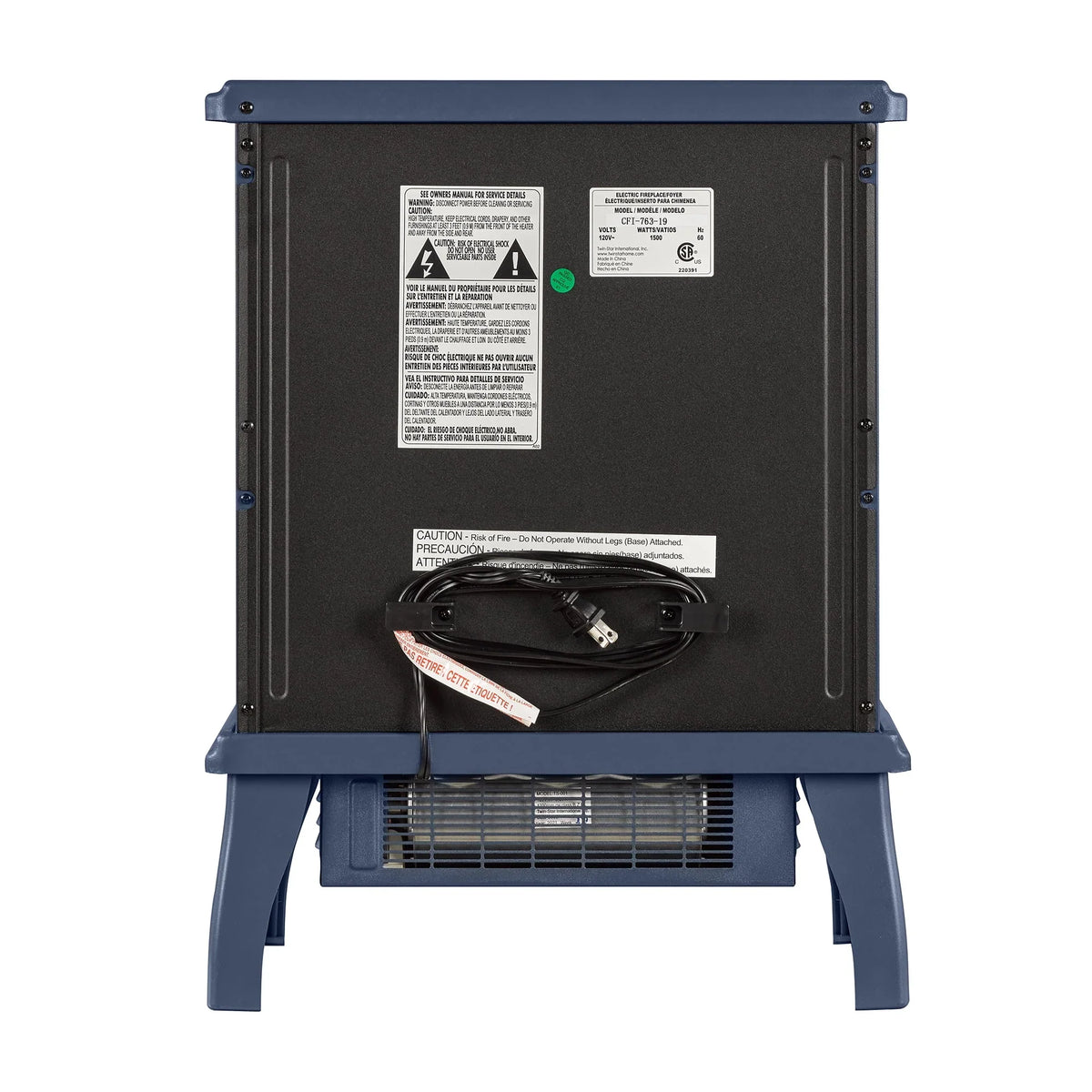 Nouveauté 2026 – Poêle électrique infrarouge à quartz ClassicFlame 17,5" W, bleu insigne
