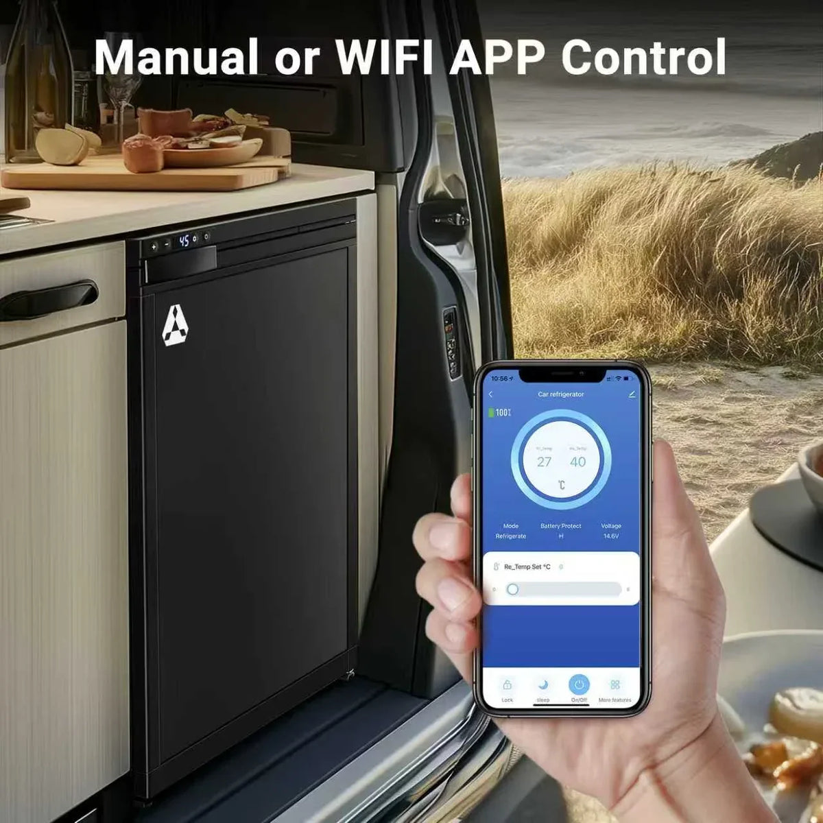 Nouveauté 2026 – Réfrigérateur BODEGACOOLER 12 volts , compatible avec les camping-cars et les véhicules de loisirs, contrôlable par application, 65 L (2,3 pi³), avec serrure, compresseur de voyage 12/24 V CC (4A-46A) pour camions, camping-cars et vé