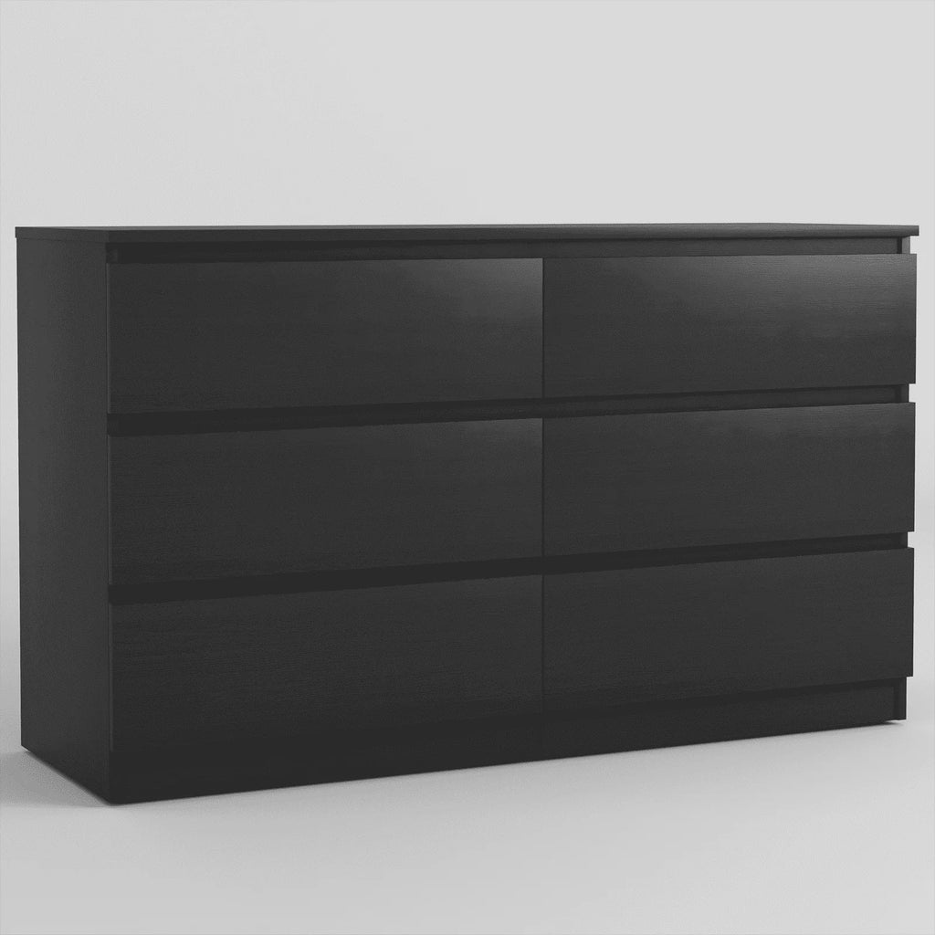 Nouveauté 2026 – Commode Resenkos moderne style milieu du siècle, 6 tiroirs, large, pour chambre à coucher, grise