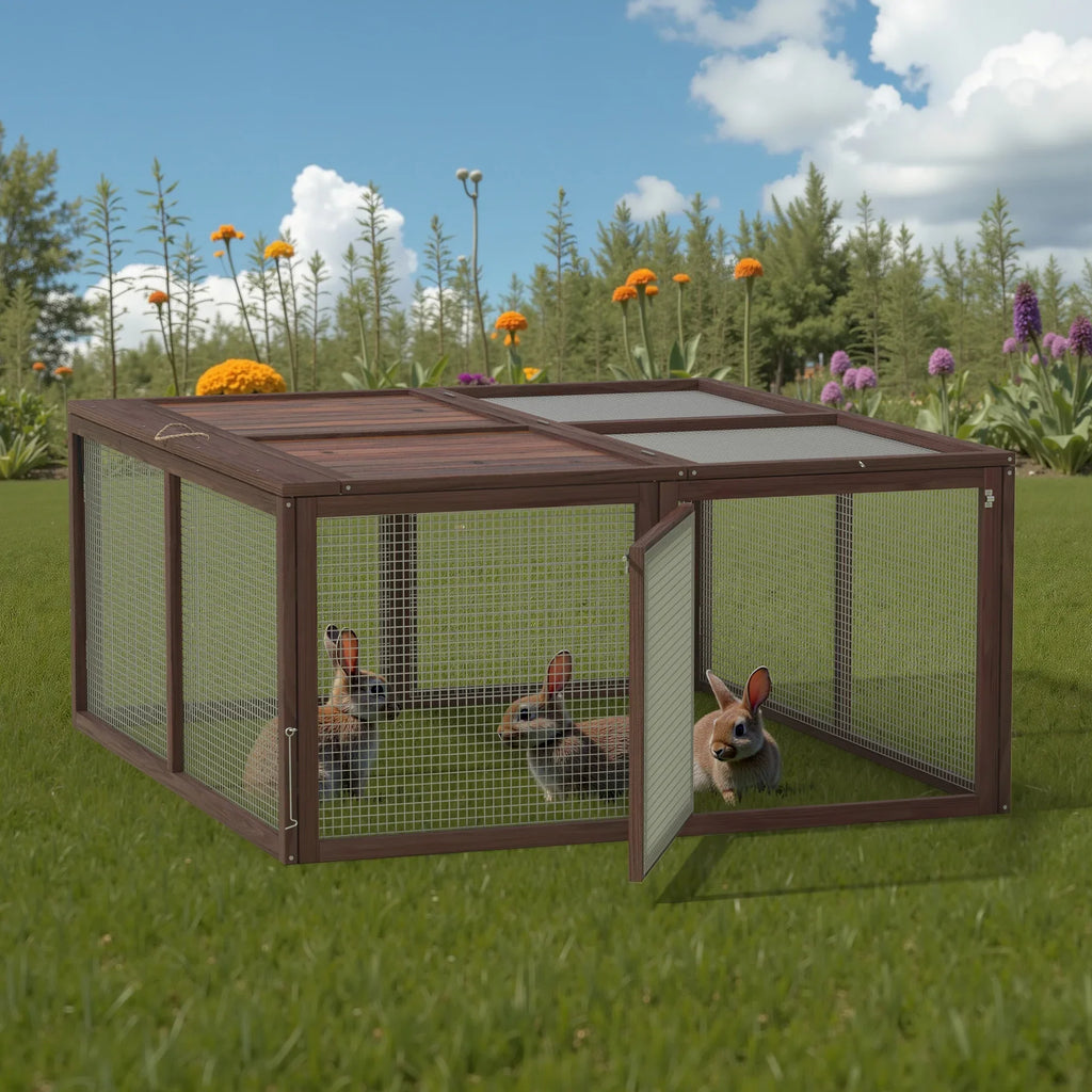 Nouveauté 2026 – Poulailler portable , clapier, cage d'extérieur en bois pour petits animaux (lapins, canards, poussins, cailles), aucun assemblage requis