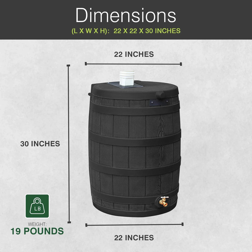 Nouveauté 2026 – Récupérateur d'eau de pluie Good Ideas Rain Wizard 50 gallons (190 litres