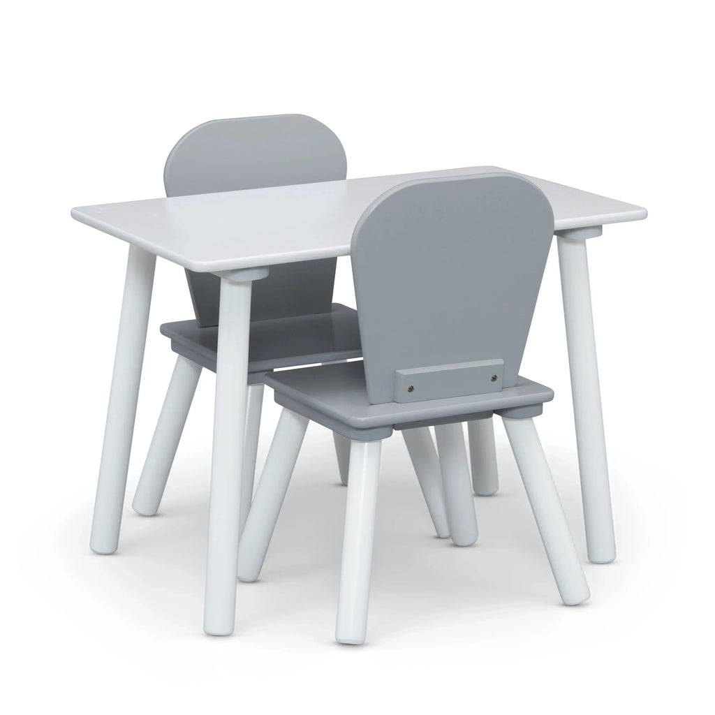 Nouveauté 2026 – Ensemble de jeu pour tout-petits Delta Children 4 pièces – Comprend une table de jeu, 2 chaises et un rangement à jouets à 6 bacs avec autocollants en vinyle réutilisables, rose clair/rose foncé