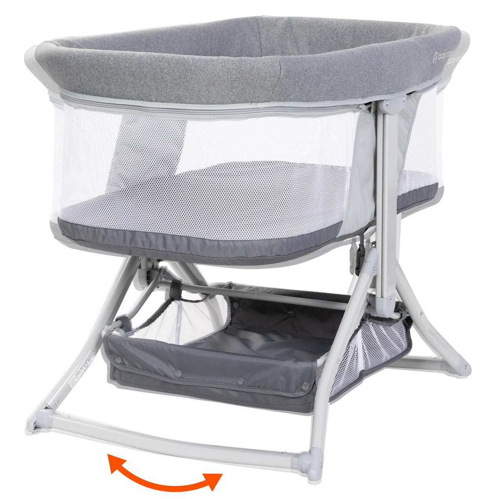 Nouveauté 2026 – Berceau à bascule 2-en-1 Baby Trend Quick Fold avec sac de voyage - Gris pierre ombré