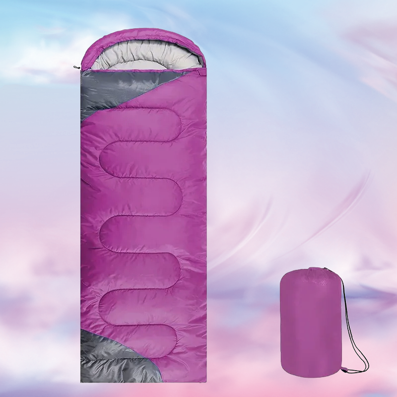 Purple & Gray Adult Sleeping Bag