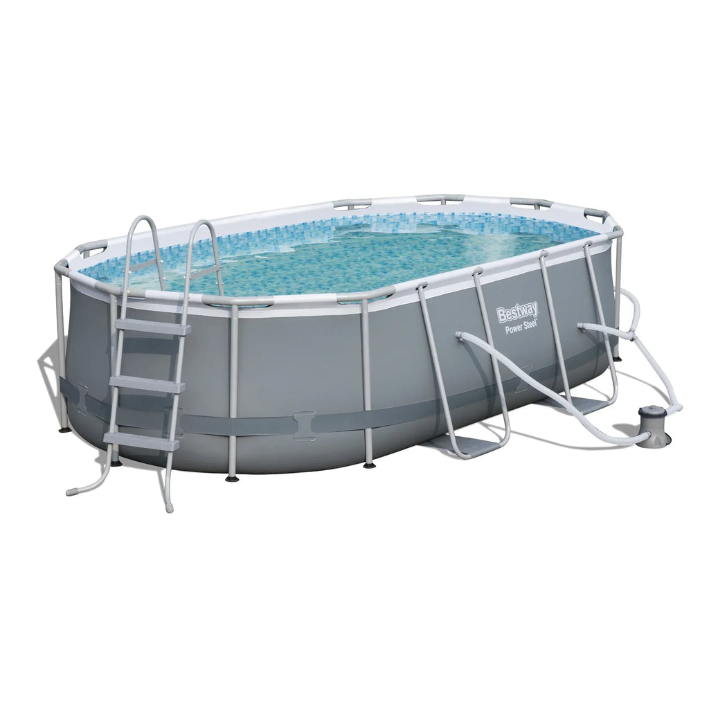 Nouveauté 2026 – Ensemble de piscine ovale à structure Bestway Power Steel , 4,24 m x 2,50 m x 1 m