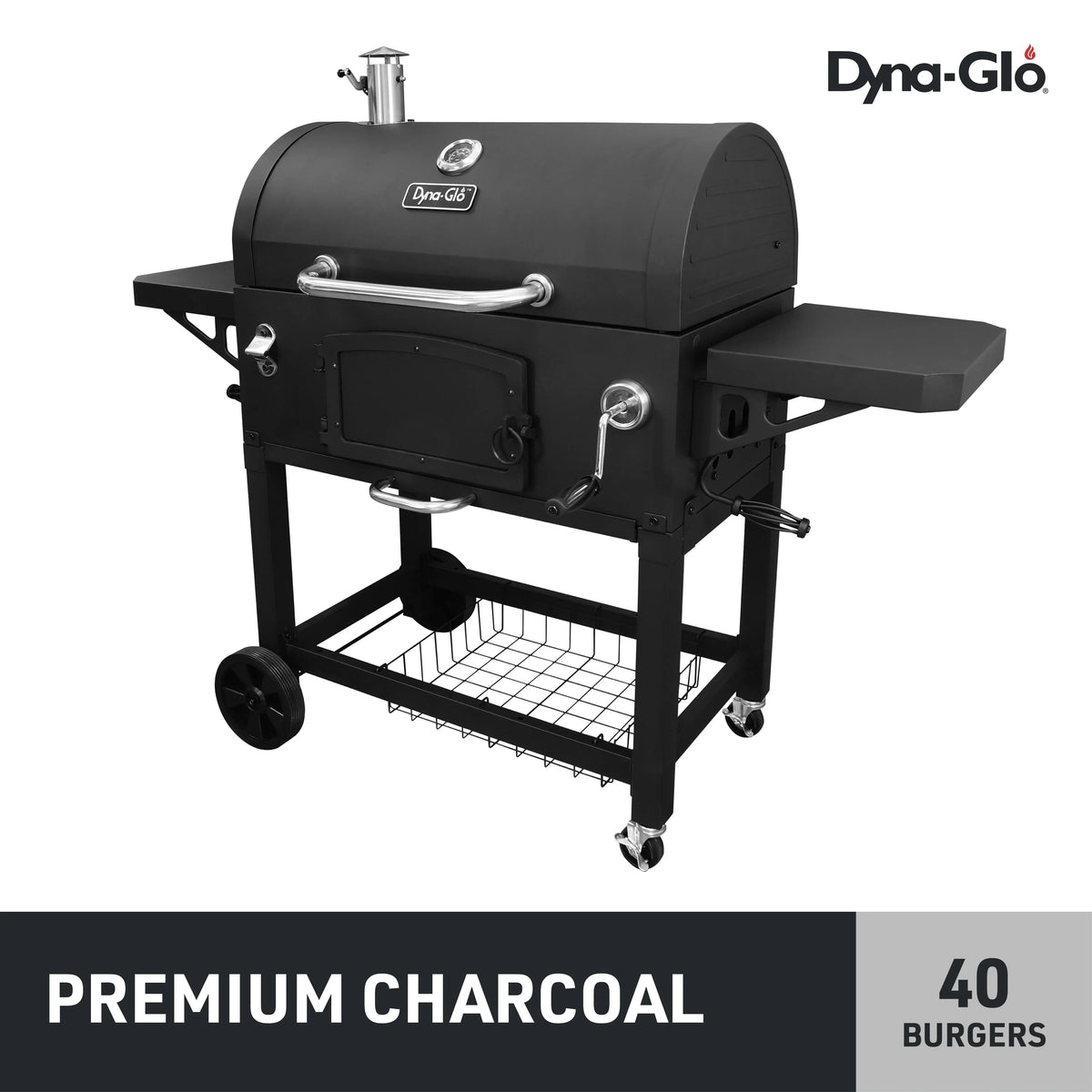 Nouveauté 2026 – Barbecue au charbon de bois robuste X-Large - 81 cm de largeur - Surface de cuisson de 5 400 cm² - Noir