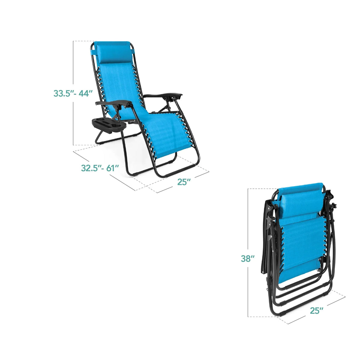 Nouveauté 2026 – Ensemble de 2 fauteuils inclinables zéro gravité Best Choice Products pour terrasse et piscine avec porte-gobelet - Gris