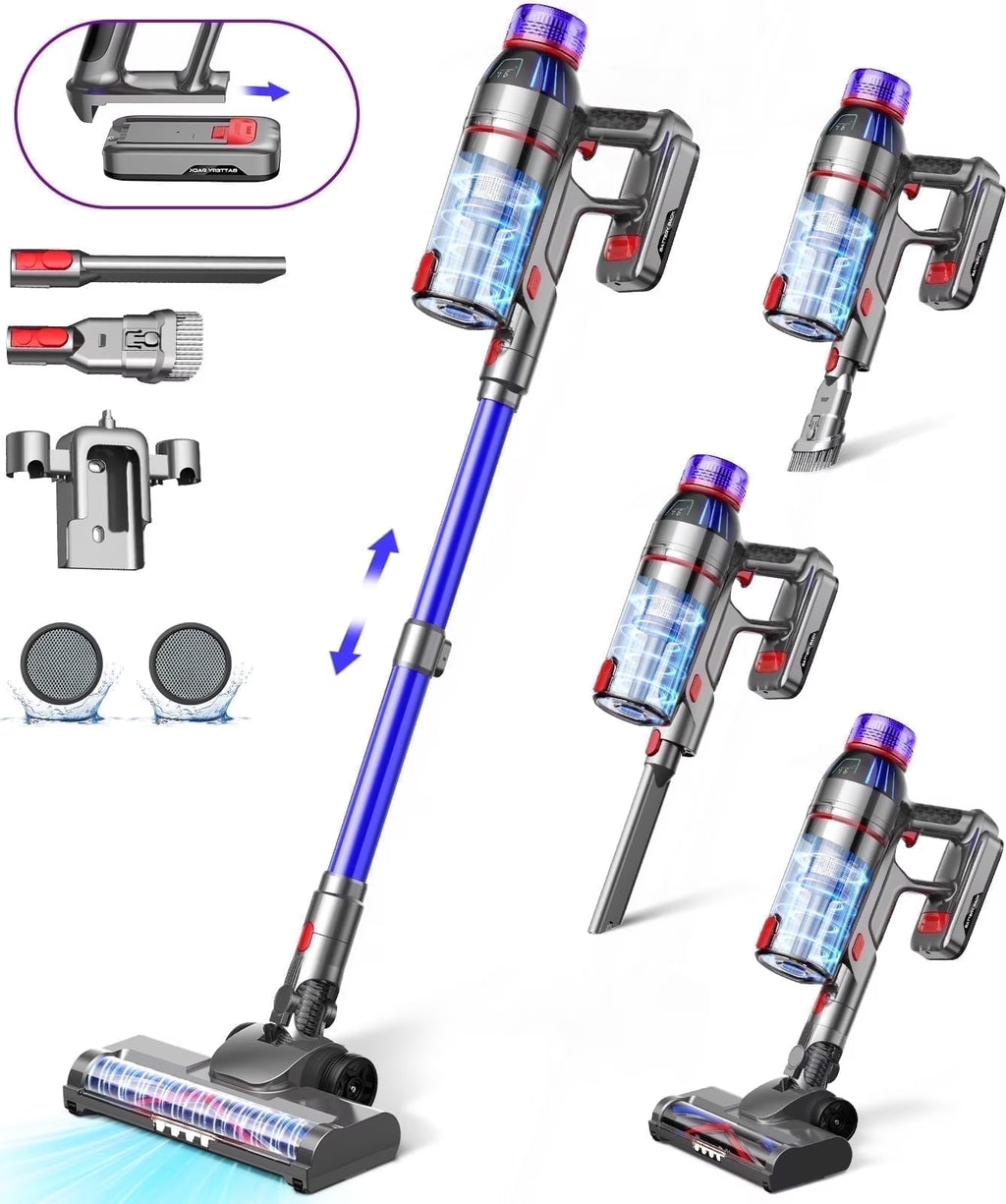 Nouveauté 2026 – Aspirateur sans fil Hosaud - 45 000 Pa, 550 W, 55 min d'autonomie, 2 600 mAh - Léger et idéal pour la maison, les poils d'animaux, les tapis et les sols (violet