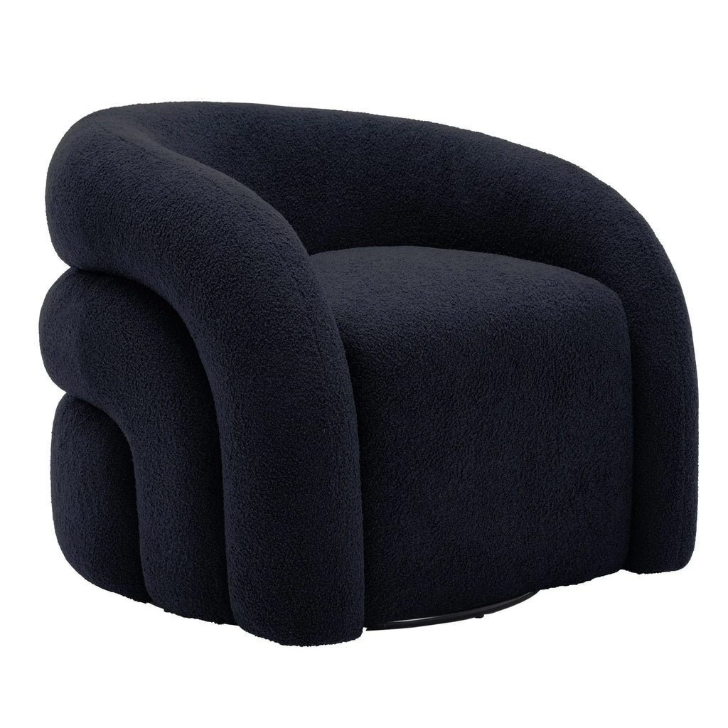 Nouveauté 2026 – Fauteuil pivotant 360" pour salon, fauteuil tonneau bouclé, canapé une place, fauteuil de lecture, vert sauge