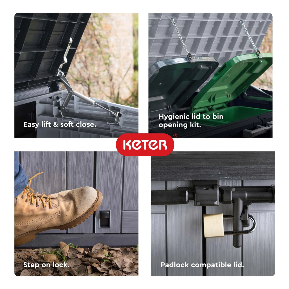 Nouveauté 2026 – Abri de jardin Keter Store-It-Out Prime , 1,3 x 1,1 m, en résine grise, avec charnières à levage facile. Idéal pour ranger outils de jardin, jouets de piscine et accessoires de jardin
