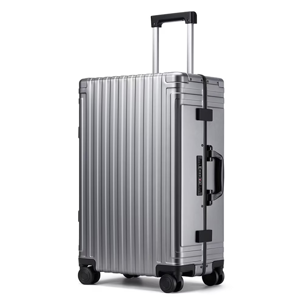 Nouveauté 2026 – Valise rigide en aluminium , approuvée par les compagnies aériennes, sans fermeture éclair, avec roulettes multidirectionnelles, idéale pour les voyages d'affaires et de loisirs